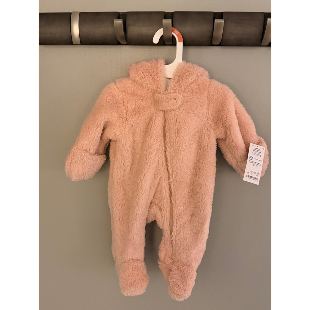 Carters Just One You Newborn Pink‎ Sherpa Fleece Suit Hooded Bunting 1T439510